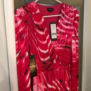 Long sleeve gorgeous pink swirl print dress